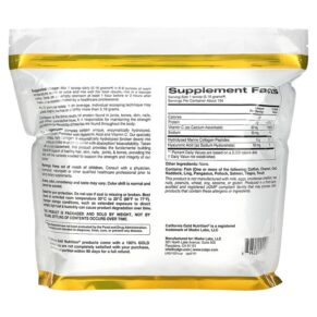 Thực phẩm bổ sung California Gold Nutrition CollagenUP Hydrolyzed Marine Collagen Peptides with Hyaluronic Acid and Vitamin C Unflavored 2.2 lbs (1 kg) 898220021017