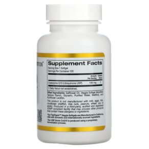Thực phẩm bổ sung California Gold Nutrition CoQ10 100 mg 120 Veggie Softgels 898220009442