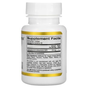 Thực phẩm bổ sung California Gold Nutrition CoQ10 100 mg 30 Veggie Softgels 898220009435
