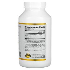 Thực phẩm bổ sung California Gold Nutrition CoQ10 USP with Bioperine 100 mg 360 Veggie Capsules 898220014293