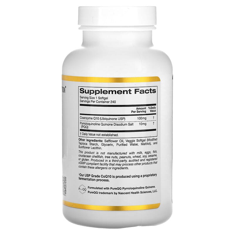 California Gold Nutrition CoQ10 with PQQ 100 mg 240 Veggie Softgels 2 Thực phẩm bổ sung California Gold Nutrition CoQ10 with PQQ 100 mg 240 Veggie Softgels 898220013371