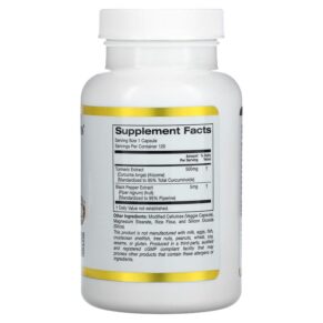 Thực phẩm bổ sung California Gold Nutrition Curcumin C3 Complex with BioPerine 500 mg 120 Veggie Capsules 898220009404