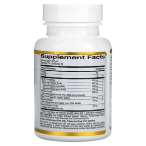 Thực phẩm bổ sung California Gold Nutrition CurcuminUP 30 Fish Gelatin Softgels 898220011445