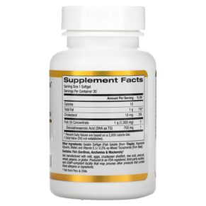 Thực phẩm bổ sung California Gold Nutrition DHA 700 Fish Oil Pharmaceutical Grade 1.000 mg 30 Fish Gelatin Softgels 898220012527