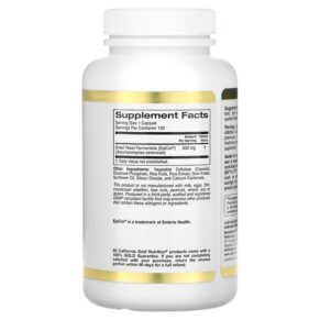 Thực phẩm bổ sung California Gold Nutrition EpiCor Dried Yeast Fermentate 500 mg 120 Veggie Capsules 898220015665