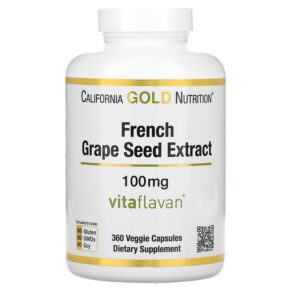 Thực phẩm chức năng California Gold Nutrition French Grape Seed Extract VitaFlavan 100 mg 360 Veggie Capsules 898220017379
