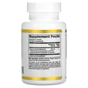 Thực phẩm bổ sung California Gold Nutrition Full-Spectrum Turkey Tail 90 Plantcaps 898220012572