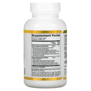 Thực phẩm bổ sung California Gold Nutrition Fungiology MushRex Plus Full-Spectrum Mushroom Complex Certified Organic Immune Assist Micron 120 Veggie Capsules 898220012589