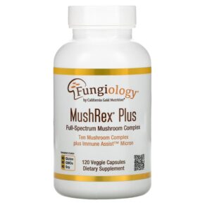 Thực phẩm chức năng California Gold Nutrition Fungiology MushRex Plus Full-Spectrum Mushroom Complex Certified Organic Immune Assist Micron 120 Veggie Capsules 898220012589