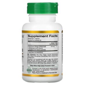 Thực phẩm bổ sung California Gold Nutrition Ginkgo Biloba Extract EuroHerbs European Quality 120 mg 60 Veggie Capsules 898220011094