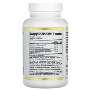Thực phẩm bổ sung California Gold Nutrition Glucosamine Chondroitin MSM Plus Hyaluronic Acid 120 Veggie Caps 898220010714