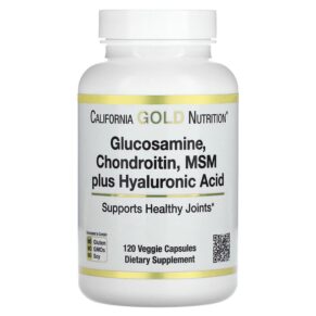 Thực phẩm chức năng California Gold Nutrition Glucosamine Chondroitin MSM Plus Hyaluronic Acid 120 Veggie Caps 898220010714