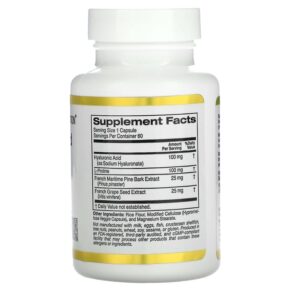 Thực phẩm bổ sung California Gold Nutrition Hyaluronic Acid Complex 60 Veggie Capsules 898220008568