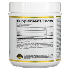 California Gold Nutrition Hydrolyzed Marine Collagen Peptides Unflavored 17.64 oz (500 g) 3 Thực phẩm bổ sung California Gold Nutrition Hydrolyzed Marine Collagen Peptides Unflavored 17.64 oz (500 g) 898220018642