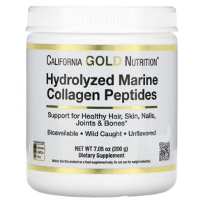 Thực phẩm chức năng California Gold Nutrition Hydrolyzed Marine Collagen Peptides Unflavored 7.05 oz (200 g) 898220018635