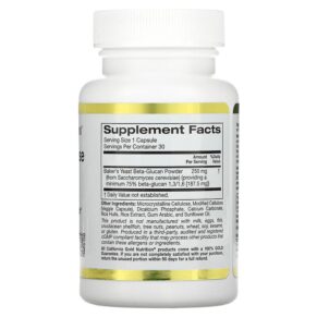 Thực phẩm bổ sung California Gold Nutrition Immune Defense with Wellmune Beta-Glucan 250 mg 30 Veggie Capsules 898220017935