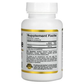 Thực phẩm bổ sung California Gold Nutrition L-Cysteine AjiPure 500 mg 60 Veggie Capsules 898220011308