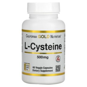 Thực phẩm chức năng California Gold Nutrition L-Cysteine AjiPure 500 mg 60 Veggie Capsules 898220011308