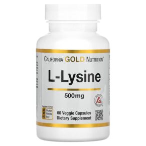 Thực phẩm chức năng California Gold Nutrition L-Lysine 500 mg 60 Veggie Capsules 898220011322