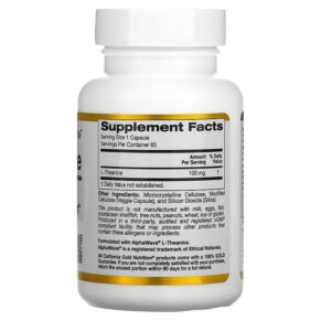 California Gold Nutrition L-Theanine Featuring AlphaWave 200 mg 60 Veggie Capsules 3 Thực phẩm bổ sung California Gold Nutrition L-Theanine Featuring AlphaWave 200 mg 60 Veggie Capsules 898220012435