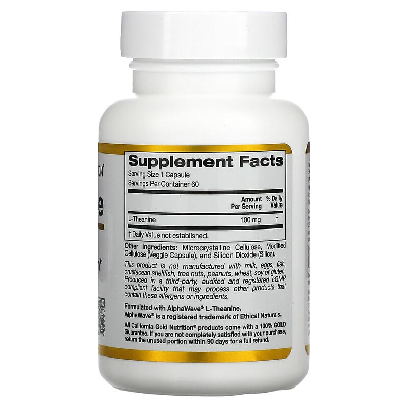 California Gold Nutrition L-Theanine Featuring AlphaWave 200 mg 60 Veggie Capsules 2 Thực phẩm bổ sung California Gold Nutrition L-Theanine Featuring AlphaWave 200 mg 60 Veggie Capsules 898220012435