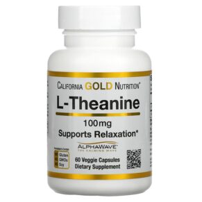 Thực phẩm chức năng California Gold Nutrition L-Theanine Featuring AlphaWave 200 mg 60 Veggie Capsules 898220012435
