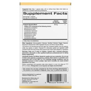 Thực phẩm bổ sung California Gold Nutrition LactoBif 5 Probiotics 5 Billion CFU 60 Veggie Capsules 898220009633
