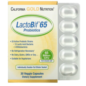 Thực phẩm chức năng California Gold Nutrition LactoBif 65 Probiotics 65 Billion CFU 30 Veggie Capsules 898220019045