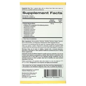 Thực phẩm bổ sung California Gold Nutrition LactoBif Probiotics 30 Billion CFU 60 Veggie Capsules 898220009657
