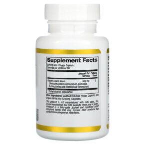 Thực phẩm bổ sung California Gold Nutrition Lion's Mane 90 Veggie Capsules 898220012558