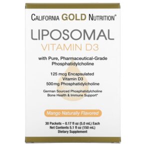Thực phẩm chức năng California Gold Nutrition Liposomal Vitamin D3 125 mcg (5.000 IU) 30 Packets (5.0 ml) 898220019830