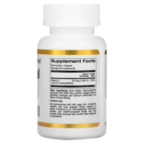 Thực phẩm bổ sung California Gold Nutrition Liposomal Vitamin D3 25 mcg (1.000 IU) 60 Veggie Capsules 898220018734
