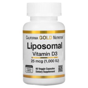 Thực phẩm chức năng California Gold Nutrition Liposomal Vitamin D3 25 mcg (1.000 IU) 60 Veggie Capsules 898220018734