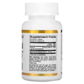 Thực phẩm bổ sung California Gold Nutrition Liposomal Vitamin K2+ D3 60 Veggie Capsules 898220018758