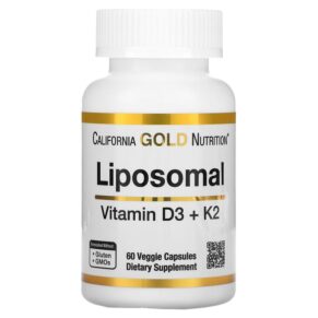 Thực phẩm chức năng California Gold Nutrition Liposomal Vitamin K2+ D3 60 Veggie Capsules 898220018758
