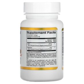 Thực phẩm bổ sung California Gold Nutrition Lutein with Zeaxanthin 20 mg 60 Veggie Softgels 898220014088
