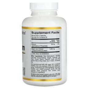 Thực phẩm bổ sung California Gold Nutrition Mastic Gum 1.000 mg 180 Veggie Capsules 898220018383