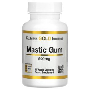 Thực phẩm chức năng California Gold Nutrition Mastic Gum 500 mg Per Serving 60 Veggie Capsules 898220018376