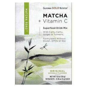 Thực phẩm chức năng California Gold Nutrition MATCHA ROAD Matcha + Vitamin C - Original 10 Count 898220021611