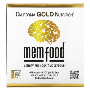 Thực phẩm chức năng California Gold Nutrition MEM Food Memory & Cognitive Support 60 Packets 0.3 oz (8.5 g) Each 898220018932