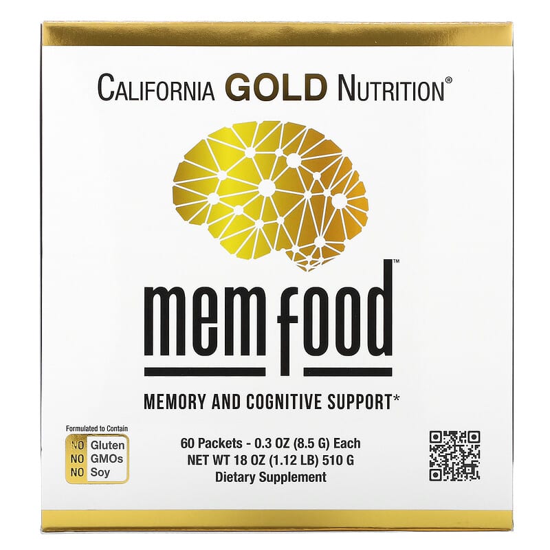 California Gold Nutrition MEM Food Memory & Cognitive Support 60 Packets 0.3 oz (8.5 g) Each 8 Thực phẩm chức năng California Gold Nutrition MEM Food Memory & Cognitive Support 60 Packets 0.3 oz (8.5 g) Each 898220018932