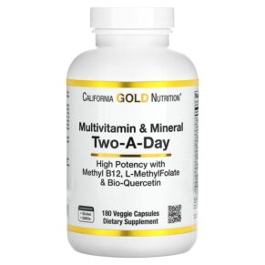 Thực phẩm chức năng California Gold Nutrition Multivitamin and Mineral Two-A-Day 180 Veggie Capsules 898220019915