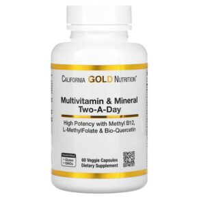 Thực phẩm chức năng California Gold Nutrition Multivitamin and Mineral Two-A-Day 60 Veggie Capsules 898220019908