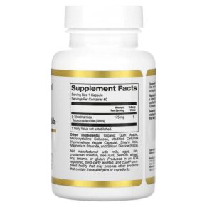 Thực phẩm bổ sung California Gold Nutrition NMN 175 mg 60 Veggie Capsules 898220019205