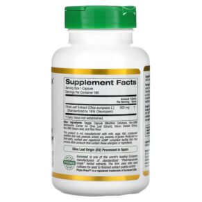 California Gold Nutrition Olive Leaf Extract EuroHerbs European Quality 500 mg 180 Veggie Capsules 3 Thực phẩm bổ sung California Gold Nutrition Olive Leaf Extract EuroHerbs European Quality 500 mg 180 Veggie Capsules 898220012824