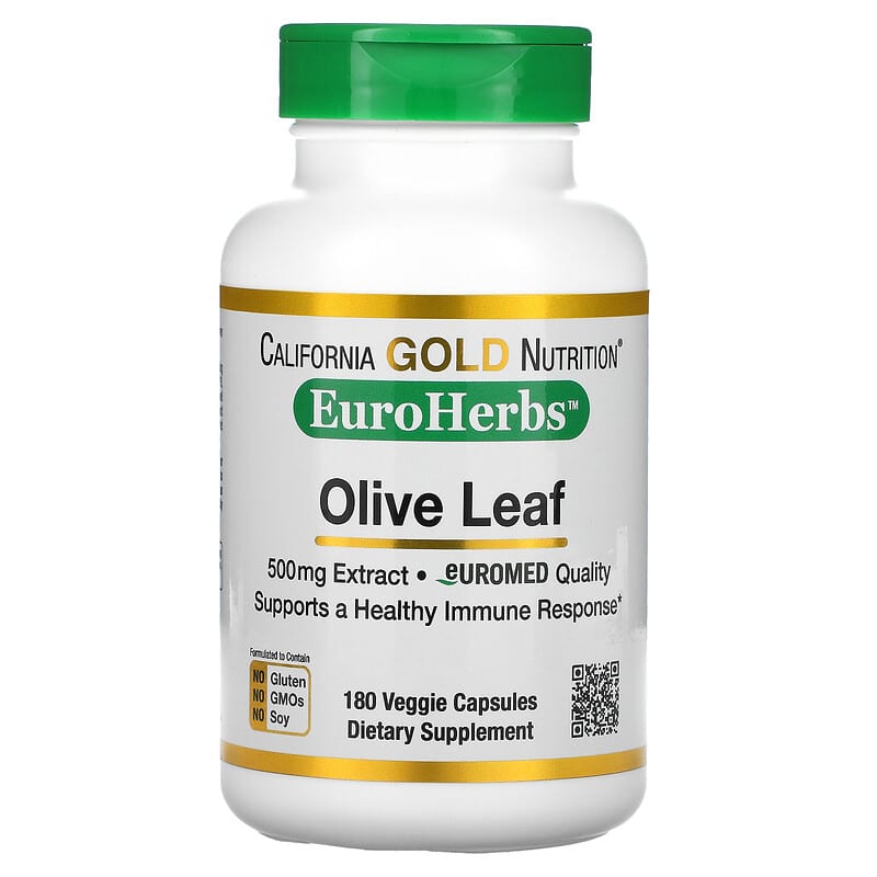 California Gold Nutrition Olive Leaf Extract EuroHerbs European Quality 500 mg 180 Veggie Capsules 8 Thực phẩm chức năng California Gold Nutrition Olive Leaf Extract EuroHerbs European Quality 500 mg 180 Veggie Capsules 898220012824