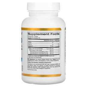 Thực phẩm bổ sung California Gold Nutrition Omega 800 Pharmaceutical Grade Fish Oil 80% EPA/DHA Triglyceride Form 1.000 mg 90 Fish Gelatin Softgels 898220012664