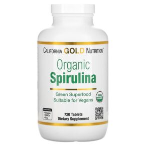 Thực phẩm chức năng California Gold Nutrition Organic Spirulina 500 mg 720 Tablets 898220011766
