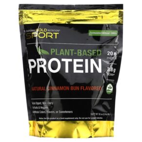 Thực phẩm chức năng California Gold Nutrition Plant-Based Protein Cinnamon Bun 2 lb Pouch 898220013494