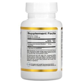 Thực phẩm bổ sung California Gold Nutrition PQQ 20 mg 90 Veggie Softgels 898220015047